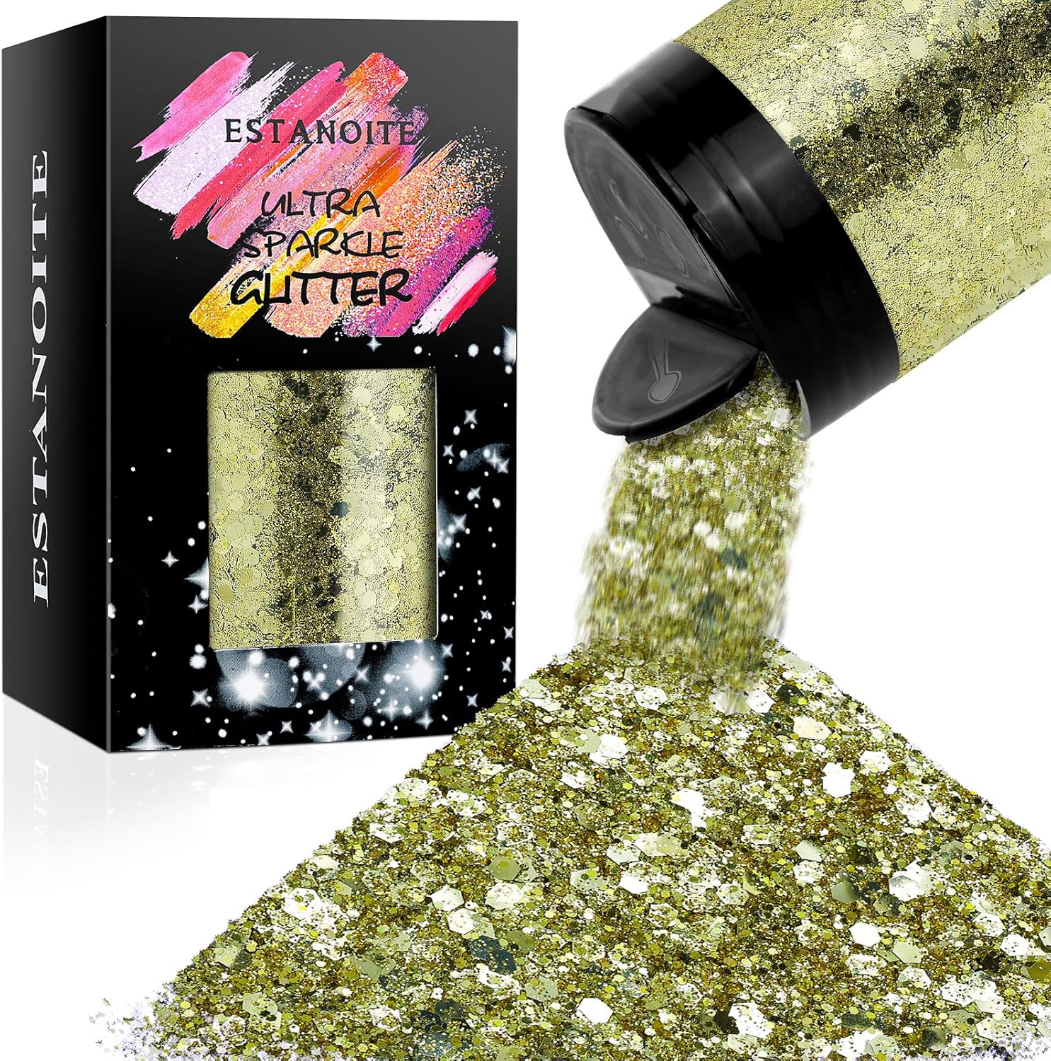 Chunky Glitter, 160G/5.64OZ Craft Glitter for Epoxy Resin