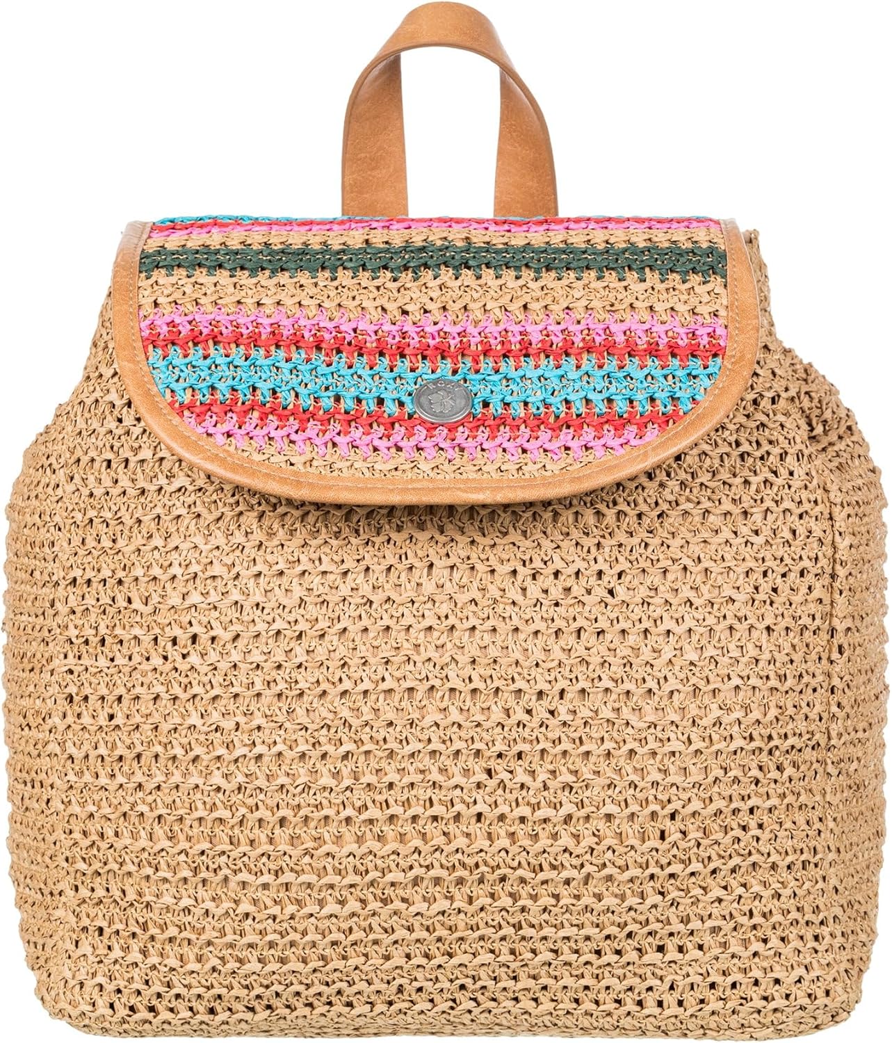 Roxy Women’s Stylish Durable Woven Straw Backpack with Adjustable Straps, Coco Pearl-Natural, One Size