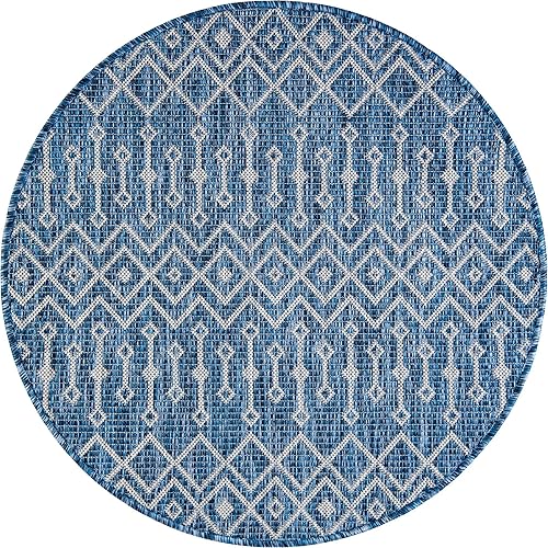 Vista 642 de Unique Loom Alfombra Colección enrejado Marroquí Celosía Transicional Interior y Exterior, Polipropileno Gris carbón/natural