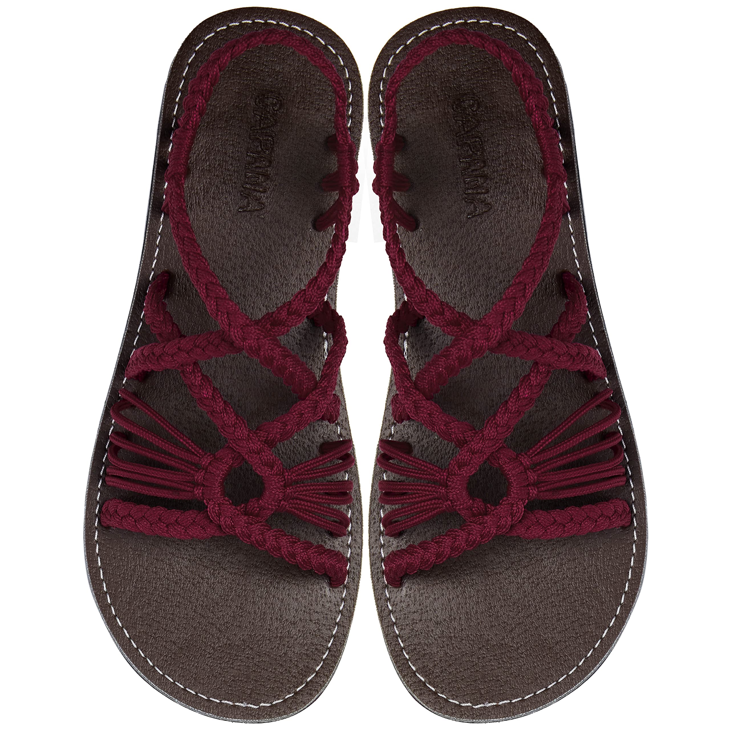 CapanaWoven Women's Flat Sandals - Strappy Braided Sandals, Beach Sandals for Women Dressy Summer, Rope Bohemian Sandals, Spring Casual Womens Shoes, Teen Girls Boho Flats – Relax (Wide Version)