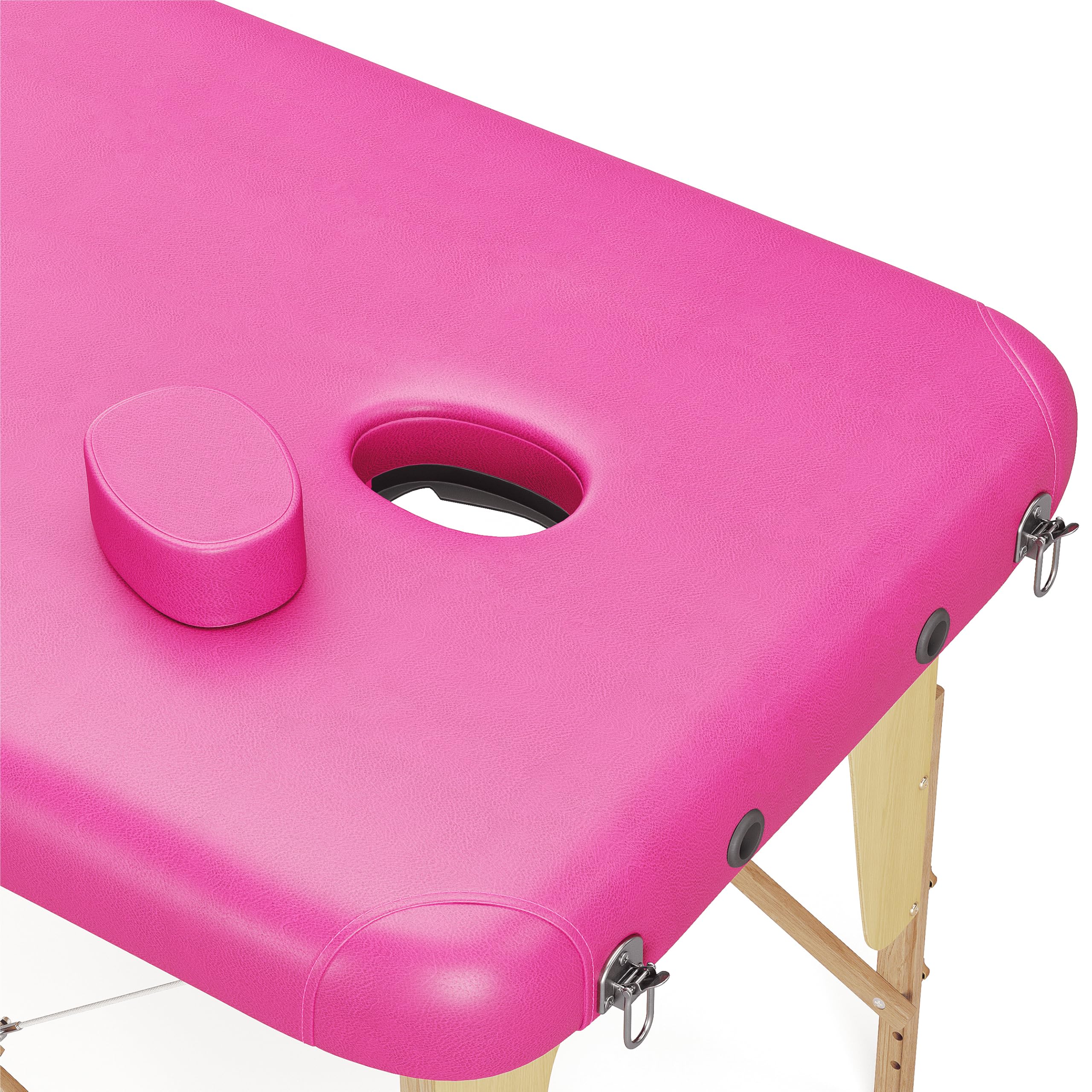 BELTOM® Camilla de Masaje Basic 3 Zonas portatil 185 x 60 cm. - Pesa Solo 14,3 kg. - Mesa Cama Banco Plegable Reiki Fsioterapeuta - Rosa