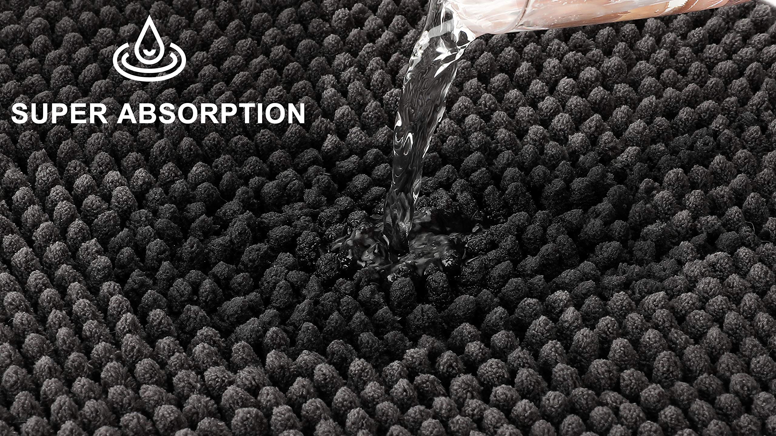 FLUFFY® Chenille badmat voor hoekdouches (rond