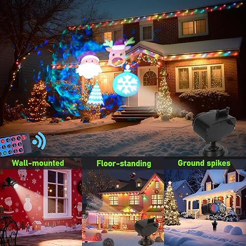 Miniatura 2 de Proyectores navideños mejorados 2025, luces de proyector de decoraciones de Halloween más brillantes, proyector de Navidad con 10 diapositivas