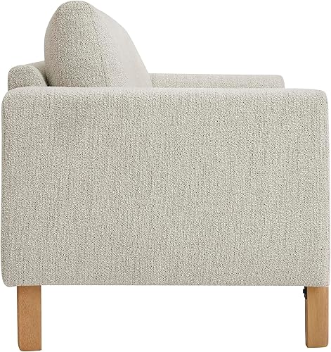 Miniatura 6 de Modway Hawken - Sofá biplaza Boucle de 54 pulgadas en haya pergamino con patas de madera, moderno sofá de 2 plazas de espacio pequeño de mediados de