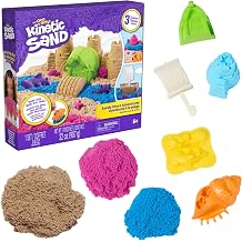Kinetic Sand, Sandy Shore Adventures 3-in-1 Beach Playset with 32 oz of Moldable Play Sand and 5 Tools, Arts and Crafts Sensory Toys and Craft Kits for Kids Ages 5 and up