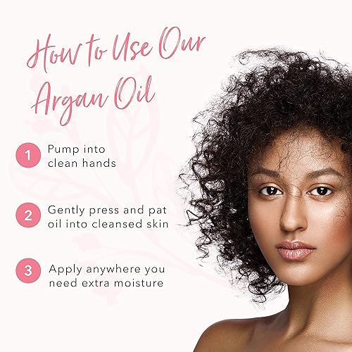 Miniatura 5 de 100% PURE Aceite de argán, prensado en frío, hidratante natural para piel, cabello y uñas, suero facial, desenredante de cabello, aceite de