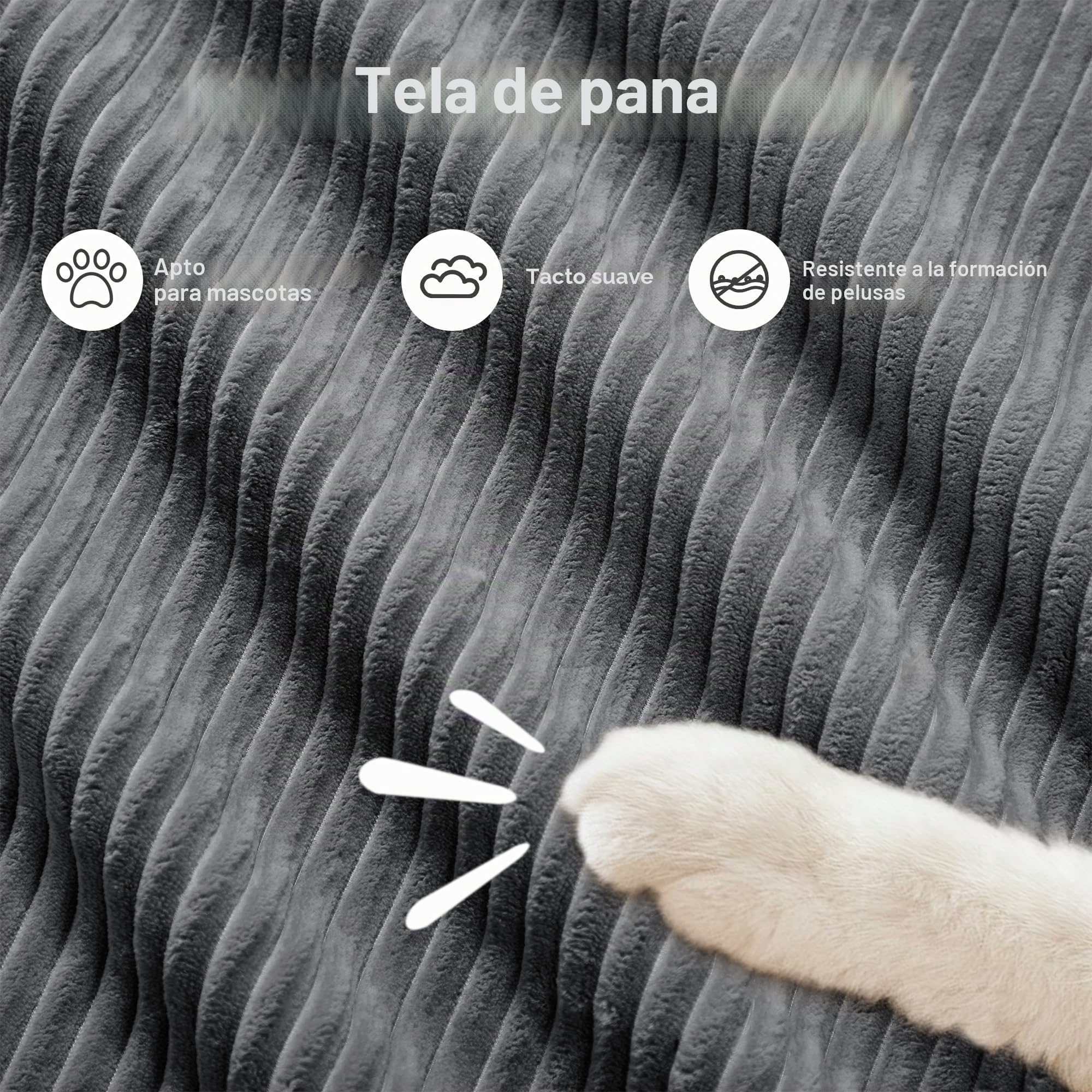 Sapgaks Sofá esquinero convertible, sofá de 2 a 4 plazas, sofá modular comprimible, se puede combinar libremente con reposabrazos y reposapiés, pana (gris 2 posiciones)