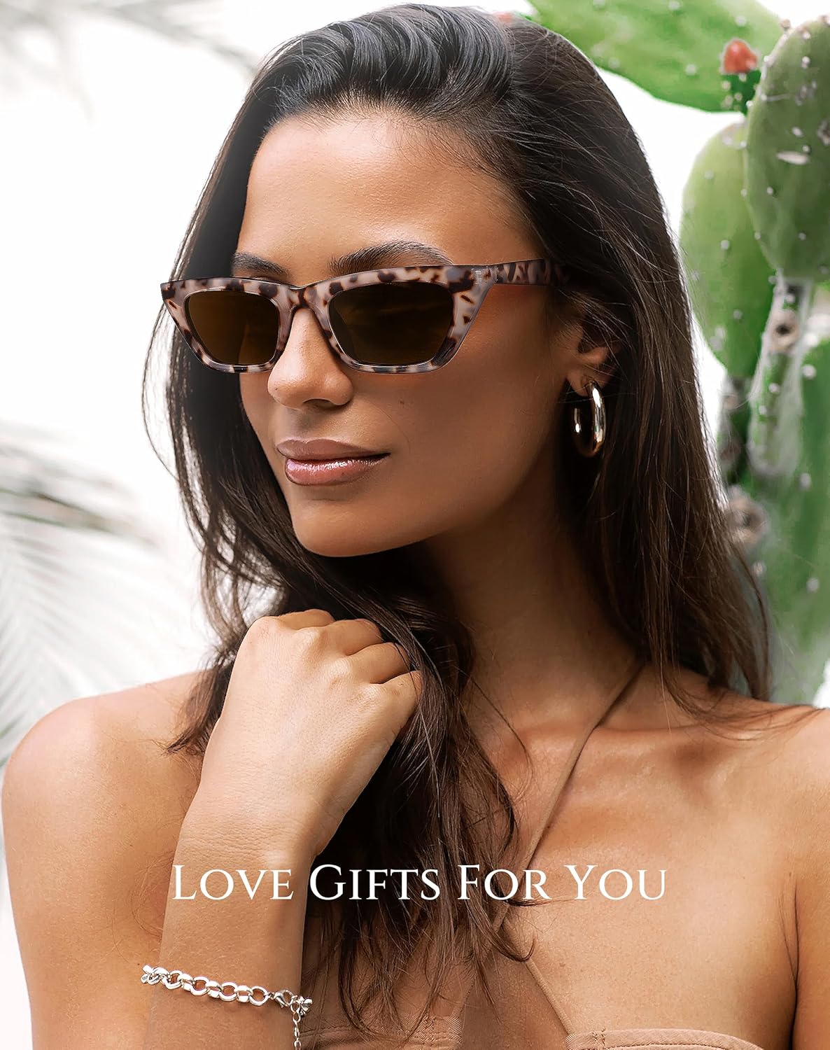 Narrow Square Cat Eye Sunglasses for Women | Retro Vintage-Chic UV400 Driving shades - Image 6