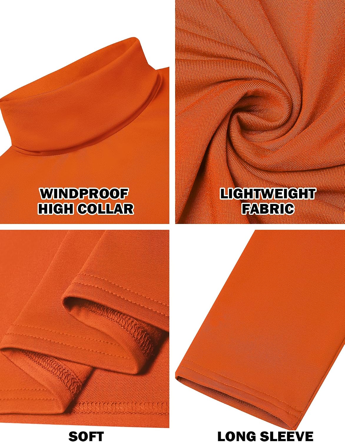 Men's Turtleneck Casual Basic High Neck Long Sleeve T Shirts Half Neck Lightweight Pullover Sweater