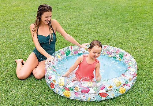 Miniatura 6 de Piscina inflable Stars Kiddie con 2 anillos circulares de 48 pulgadasx10 pulgadas por Intex Kit de mantenimiento Paquete de 10 Beige