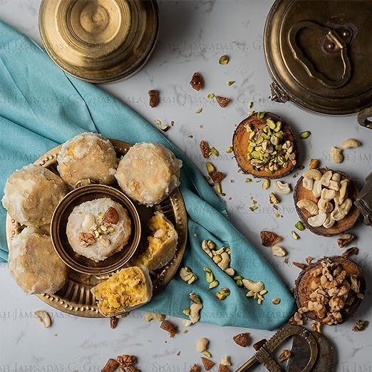 Shah Jamnadas C. Ghariwala Premium Authentic Surti Mava Ghari Made With 100% Orignal Pure Ghee For Special Festival And Traditional Celebration (Dry Fruit Ghari, 400G)