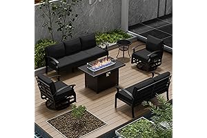 7-Seat Metal Patio Furniture Set with Fire Pit: Ultimate Outdoor Oasis