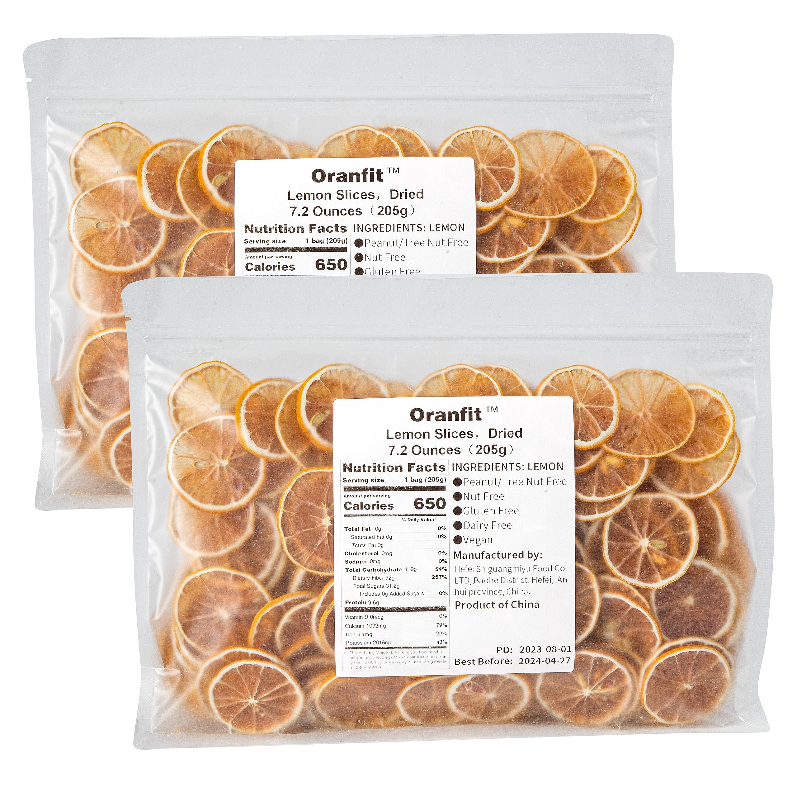 Oranfit Dried Lemon Slices 14.4oz/410g(240 to 312 slices)