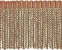 Vista 2 de DÉCOPRO Colección Noblesse de 6 pulgadas de largo con borde de flecos de lingote con cabecera de punto elegante (estilo # DB6), color burdeos