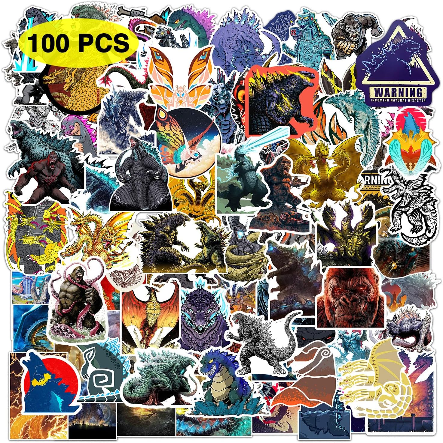 GTOTd Monster Stickers (100Pcs) Viny Waterproof Cartoon Stickers for Teens DIY Decal Party Supplies for Water Bottle Luggage Guitar Skateboard