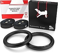 Vista 2 de Nordic Lifting Anillos y correas de gimnasia, resistentes para gimnasia, crossfit y entrenamiento de fitness, el mejor juego olímpico de gimnasio