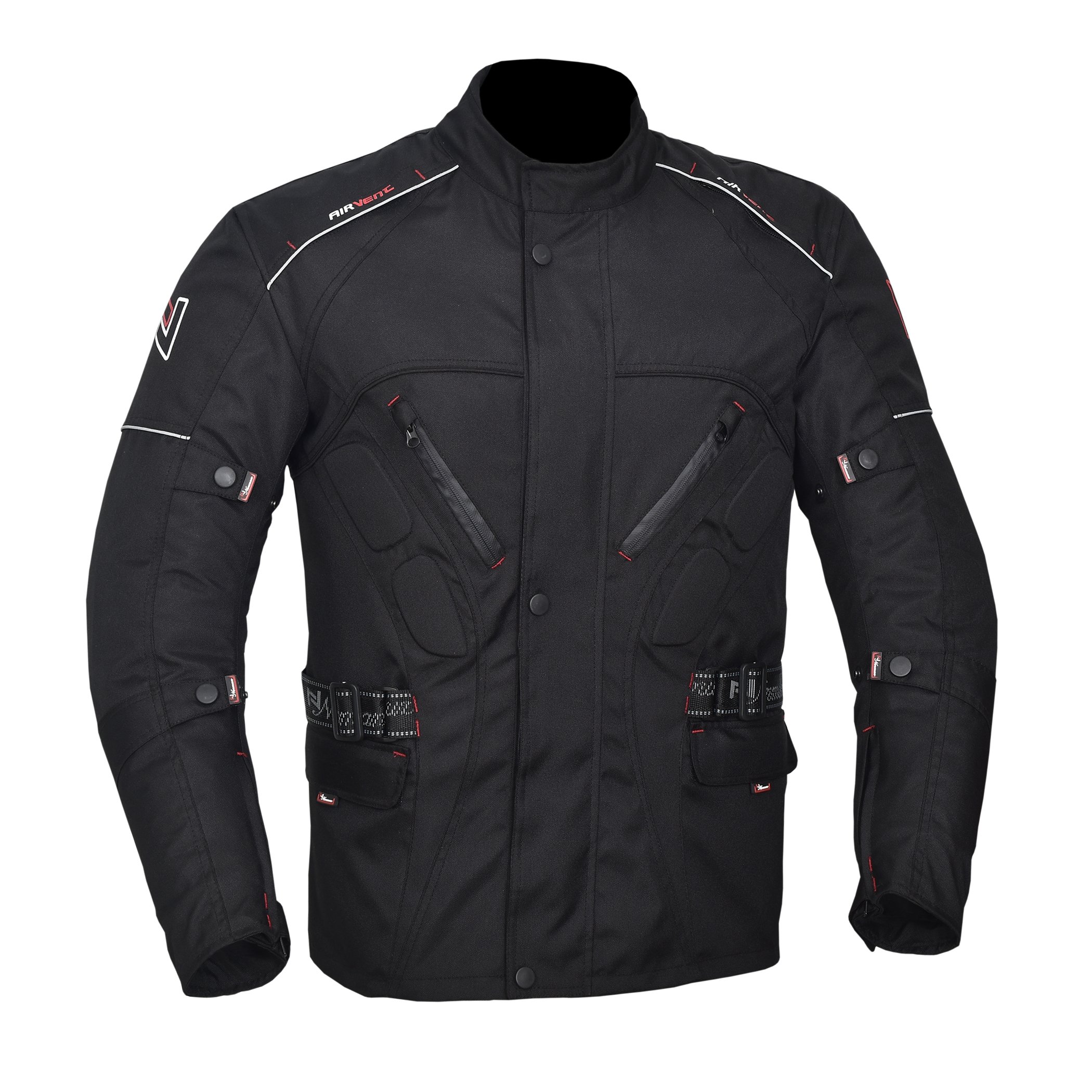 Norman Men's Black Motorcycle Motorbike Jacket Biker Waterproof Textile Ce Armoured (As8, Alpha, Xx_l, Regular, Regular, )
