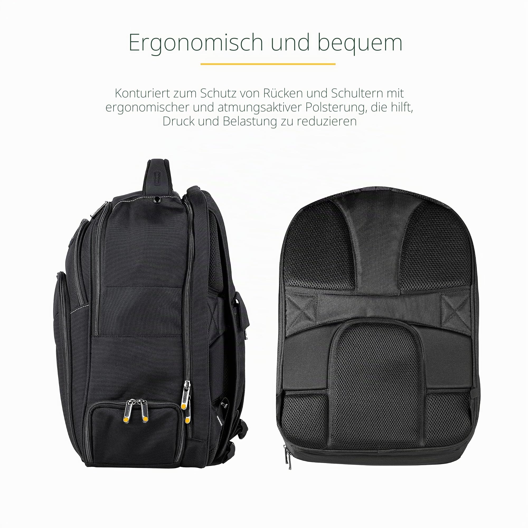 StarTech.comaptop Rucksack mit Abnehmbarer Zubehörtasche - Ergonomischer IT Rucksack für IT Techniker/Profi - Robuster Notebook/Rucksack - Gepolsterter Business Rucksack (NTBKBAG156) 17.3" – Bild 5