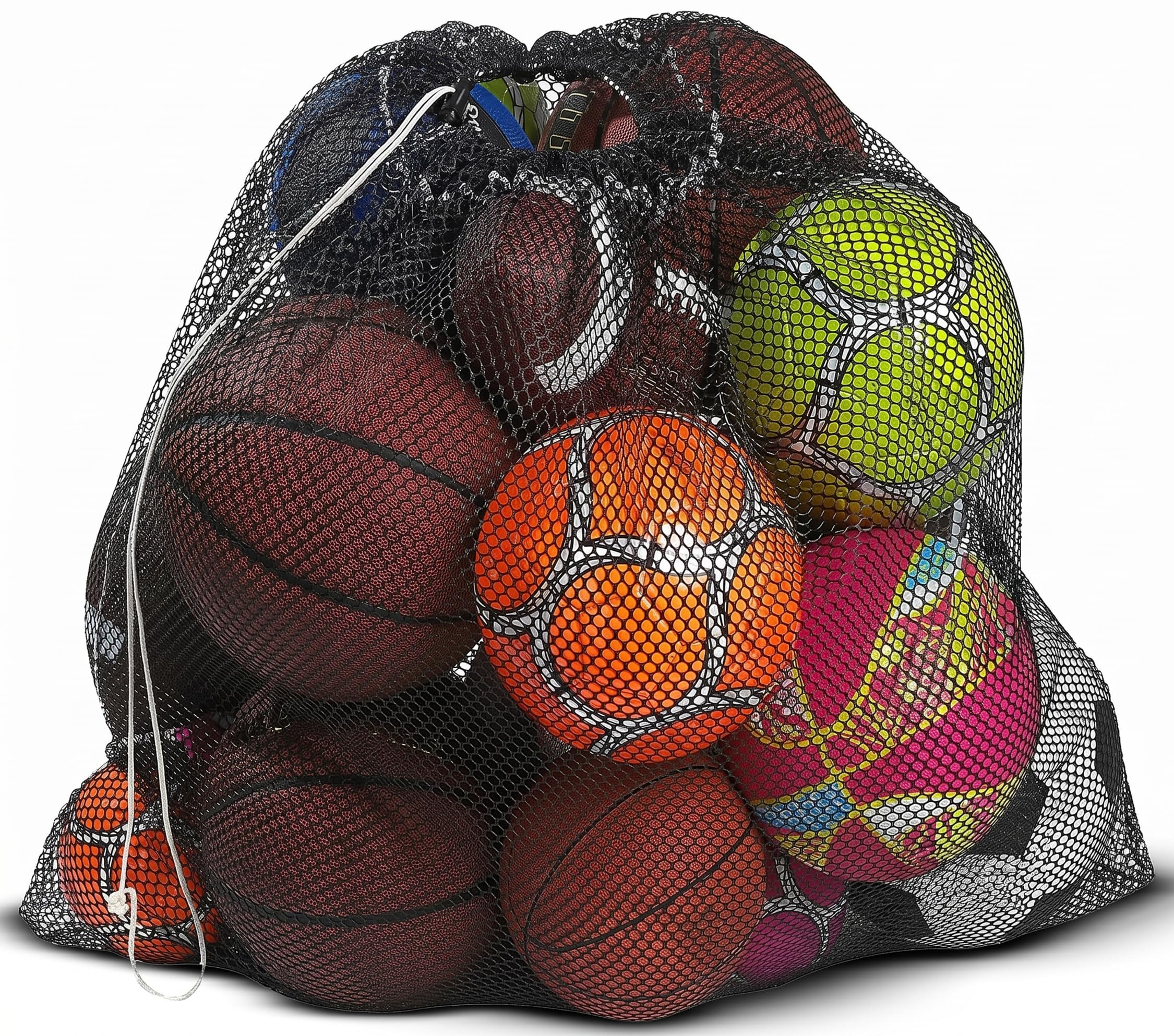 Handy Laundry Mesh Equipment Bag, Cord Closure, Black - 32" x 36"