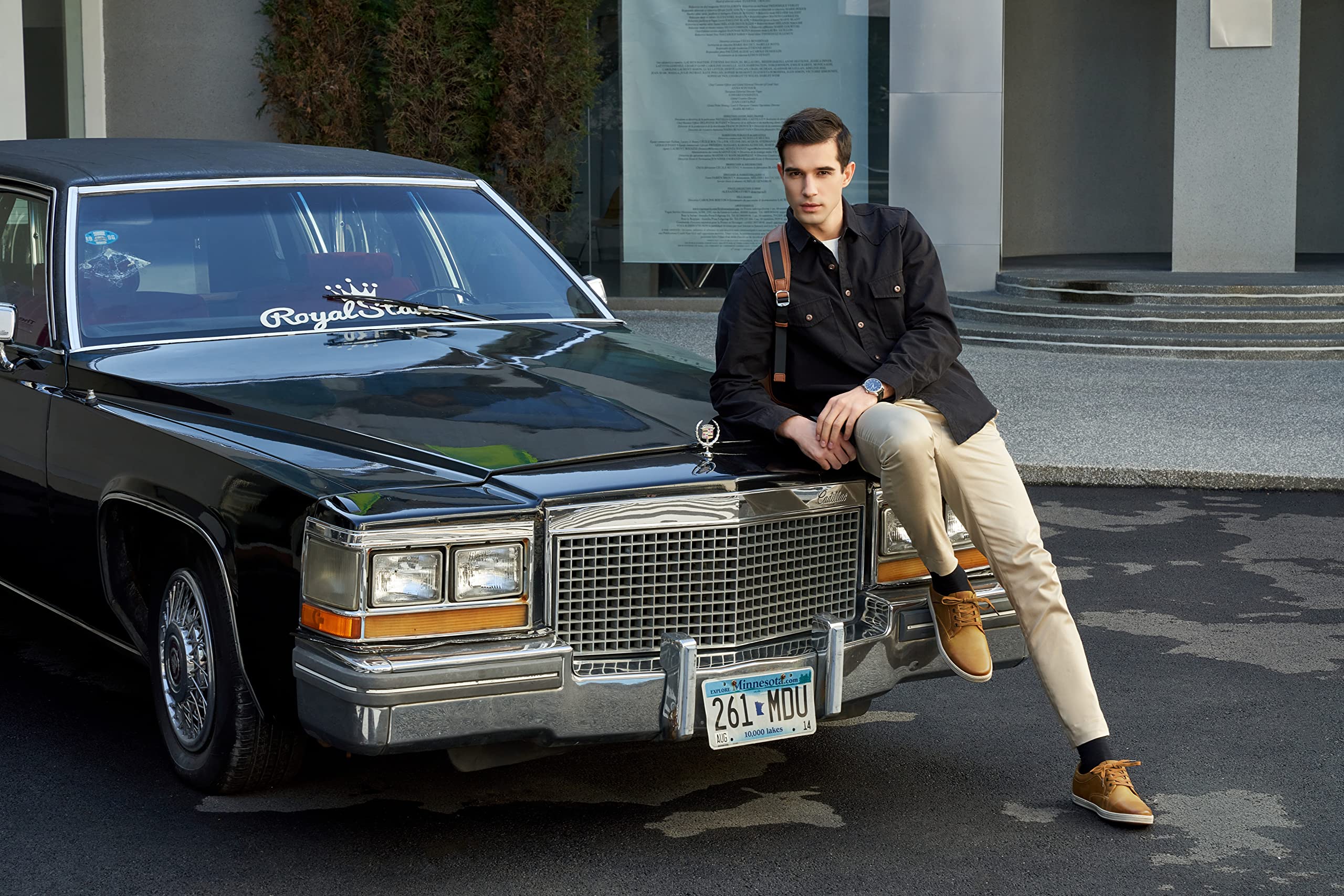 Jousen Men's Fashion Sneakers Leather Retro Casual Shoes for Men Breathable Dress Mens Sneakers