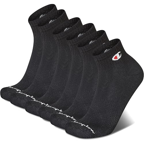 Champion Men's Moisture-Wicking Cushioning & Arch Support Ankle Socks (6-Pack)