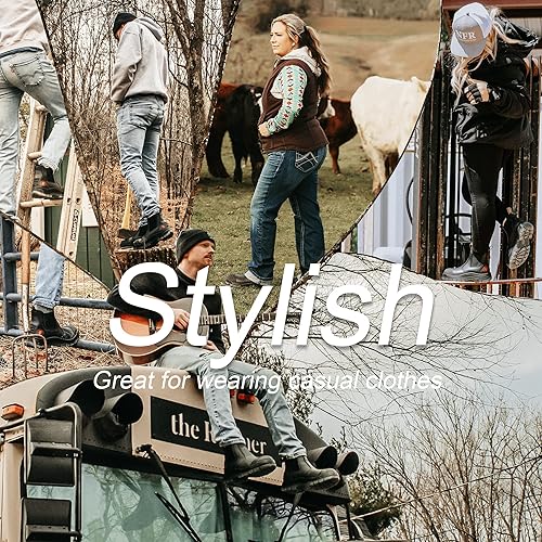 Miniatura 6 de ROCKROOSTER Botas de trabajo para hombre, puntera suave de 6 pulgadas, zapatos de cuero aceitado de seguridad, disipación estática, transpirables,