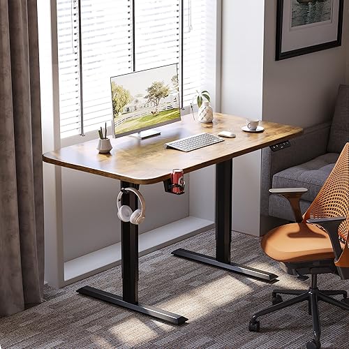 Miniatura 2 de JUMMICO Escritorio de pie eléctrico ajustable de 44 pulgadas escritorio grande para sentarse de pie escritorio de computadora oficina en casa