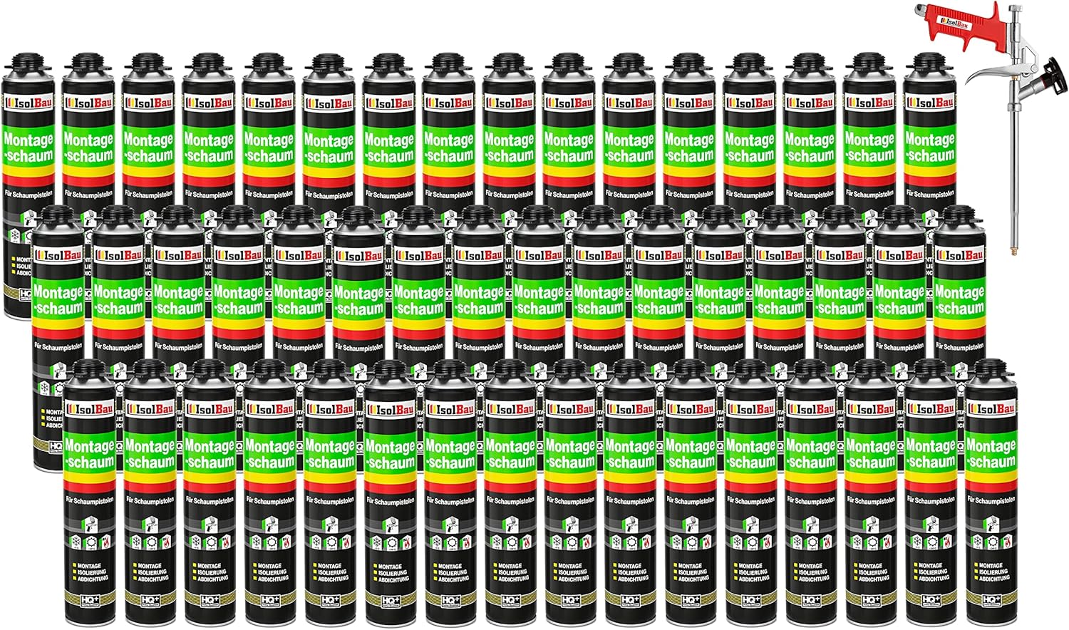 Isolbau Construction foam kit includes 48 x 1K mounting foam (750ml