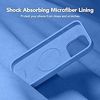 Vista 516 de GONEZ Funda de silicona para iPhone 15 Pro Max, compatible con Magsafe, protector de cámara + protector de pantalla, forro de microfibra suave Negro