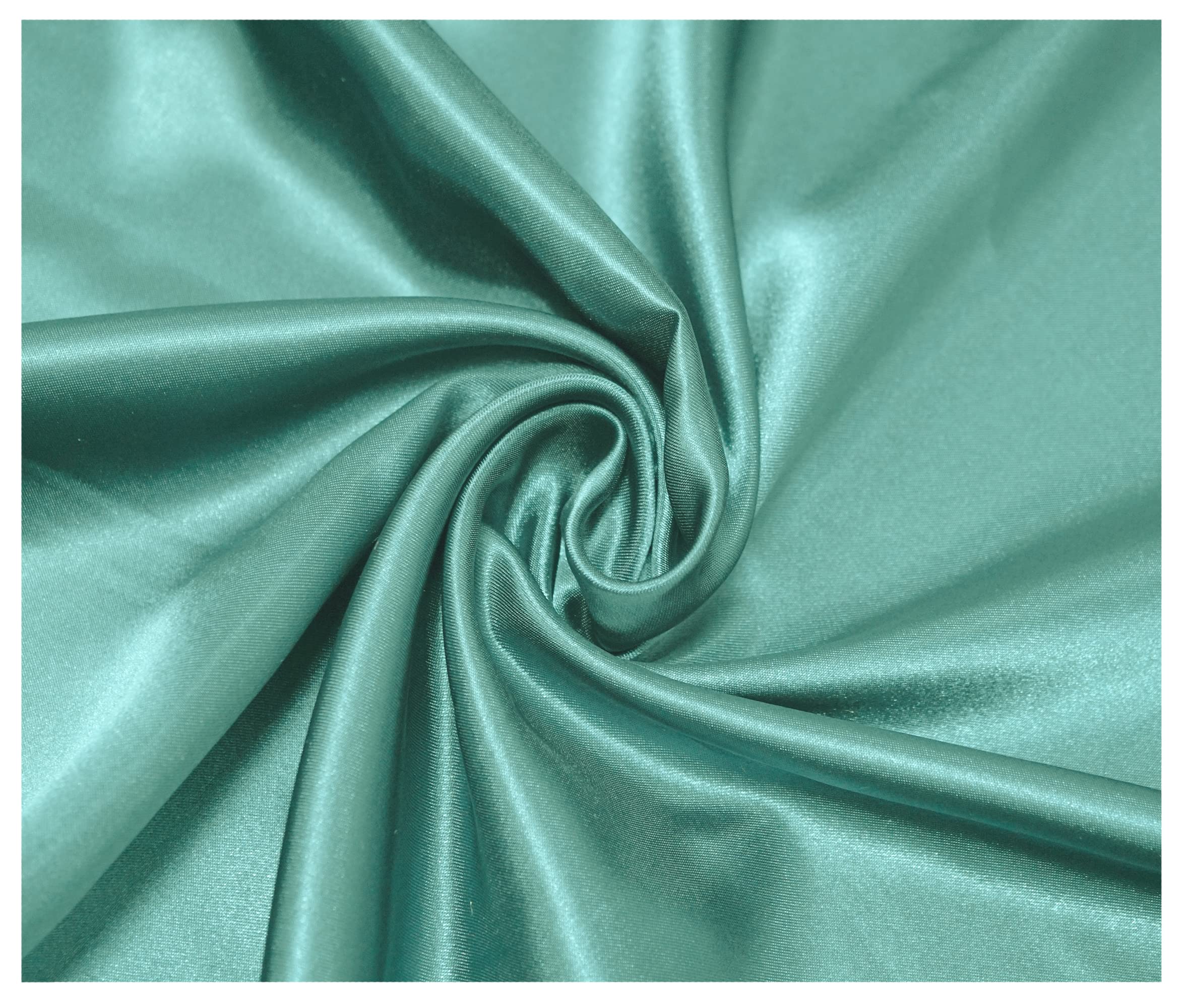 Silky Satin Polyester Fabric for Dressmaking Wedding Crafts Quilting Sewing 150cm Wide (2500 x 150cm / 984" x 60", Duck Egg)