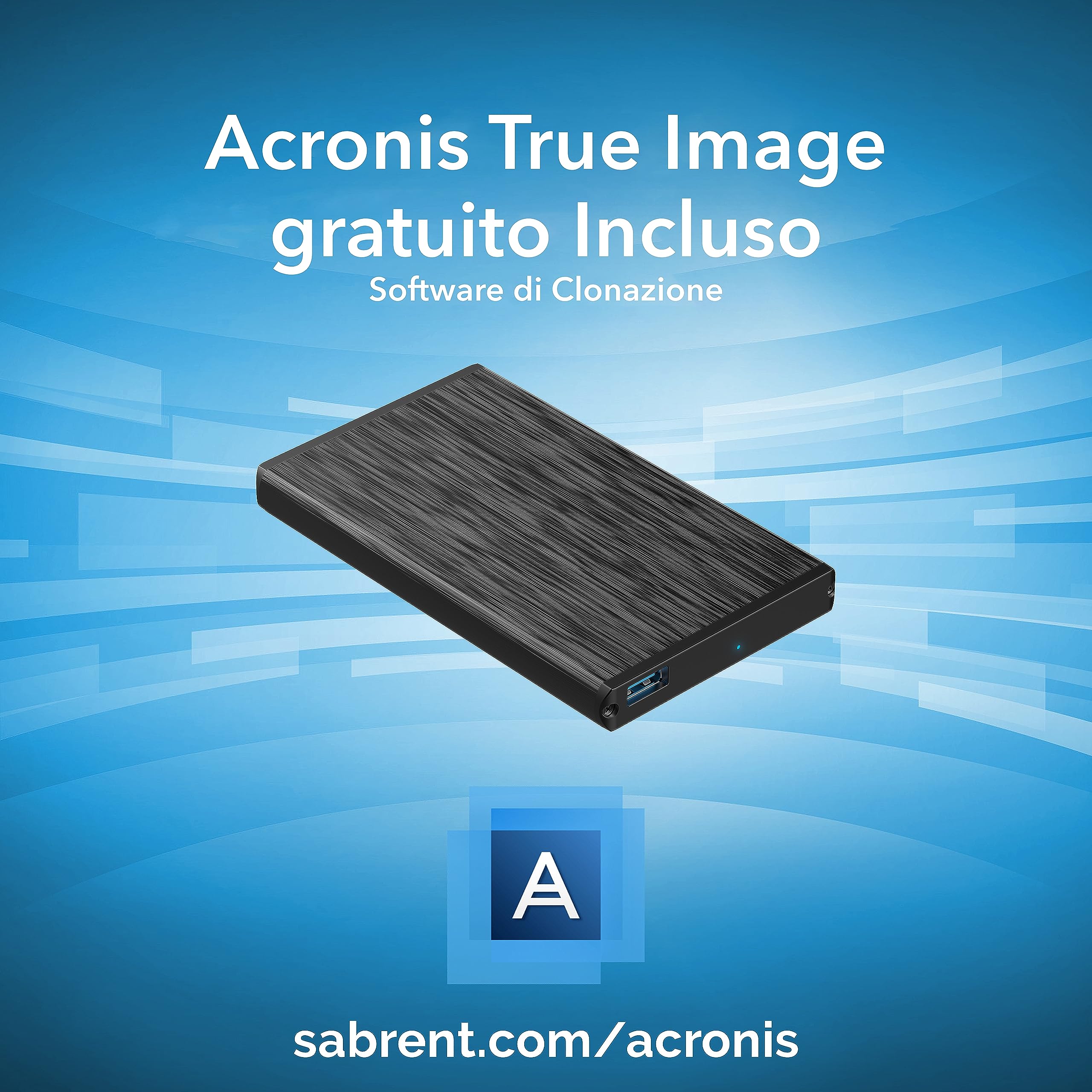 SABRENT Case SSD/HDD Hard Disk Esterno da SATA 2.5'' a USB 3.2 Gen 1, [Supporto UASP SATA III] Alluminio Nero (EC-UK30)
