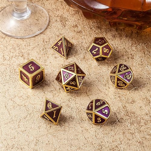 Miniatura 77 de DNDND - Juego de dados de metal para D&D, 7 dados DND verdes con caja de metal para juegos de rol como Dungeons and Dragons y juegos de mesa verde
