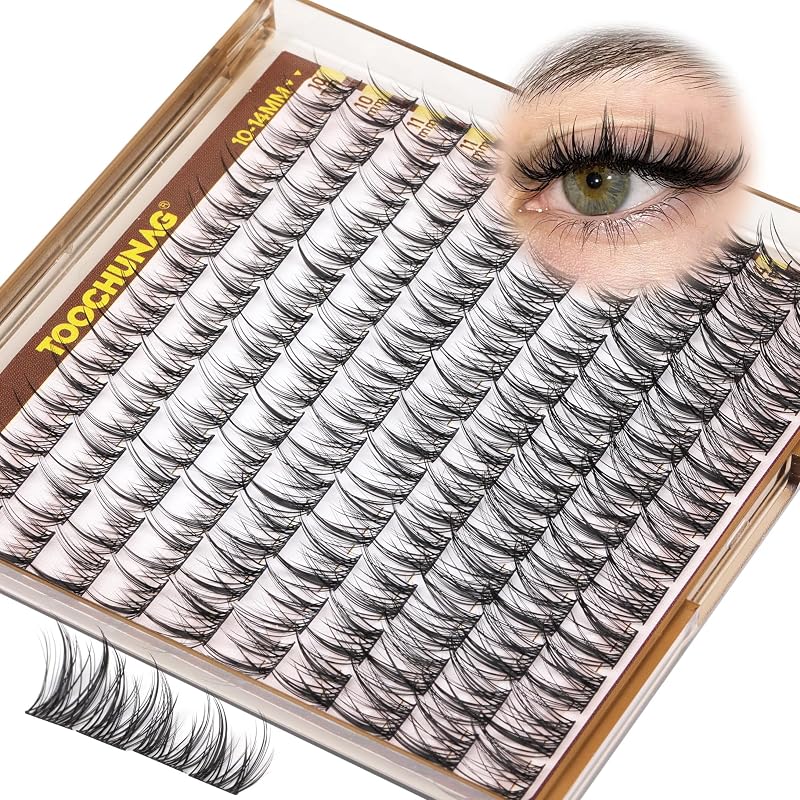 Cílios Postiços em Tufo TOOCHUNAG, Curvatura C, 10–14 mm, Pacote com quantidade não informada