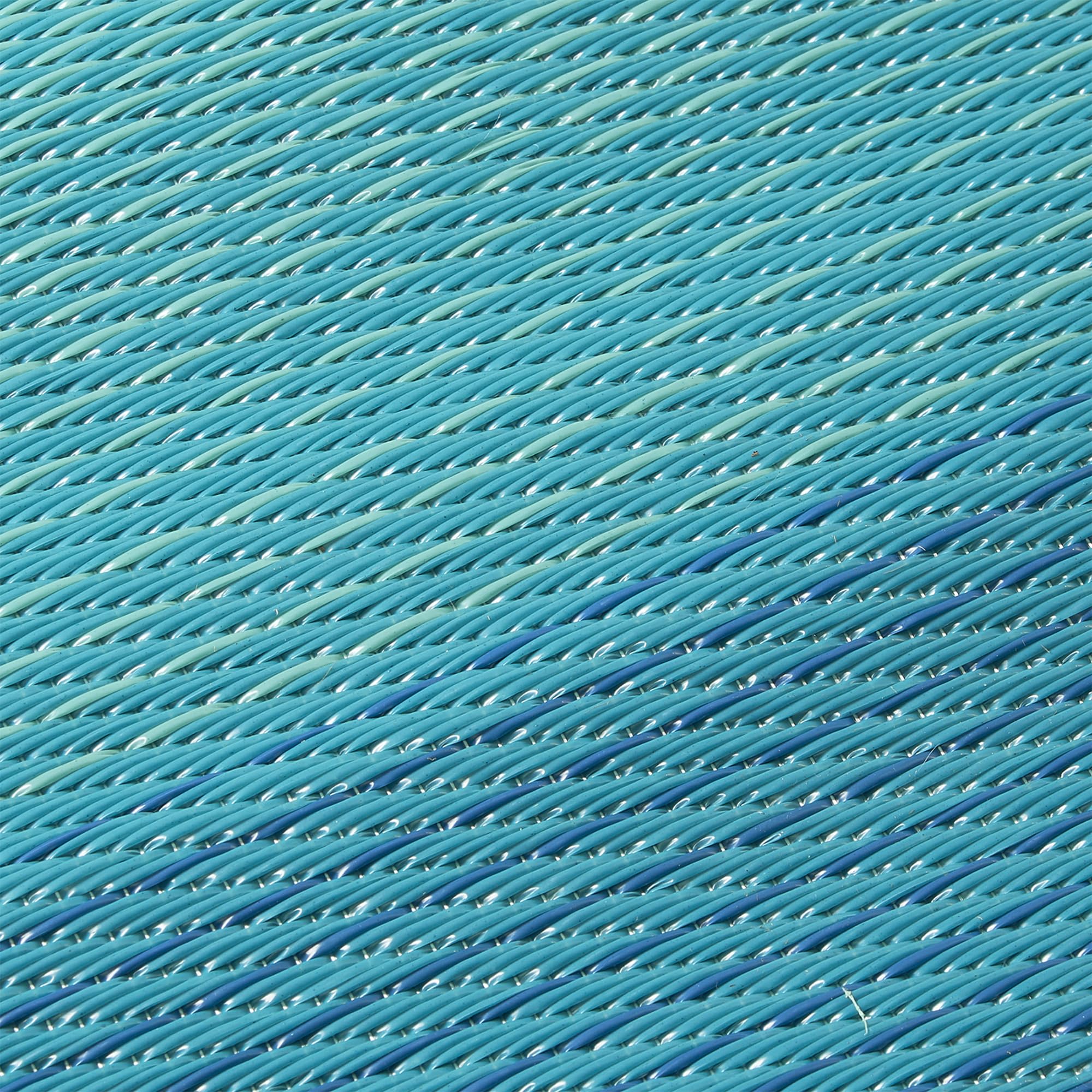 FAB HAB Outdoor-Teppich Big SUR – Recycelter Premium Kunststoff – Wetterfest, Wendbar, UV-beständig – Ombre Türkisgrün (150x240 cm)