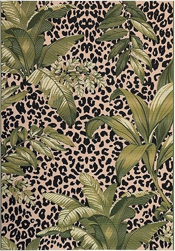 Miniatura 3 de Liora Manne Marina - Alfombra para interiores y exteriores, diseño floral y safari, cómoda y duradera, telar eléctrico, material de polipropileno,