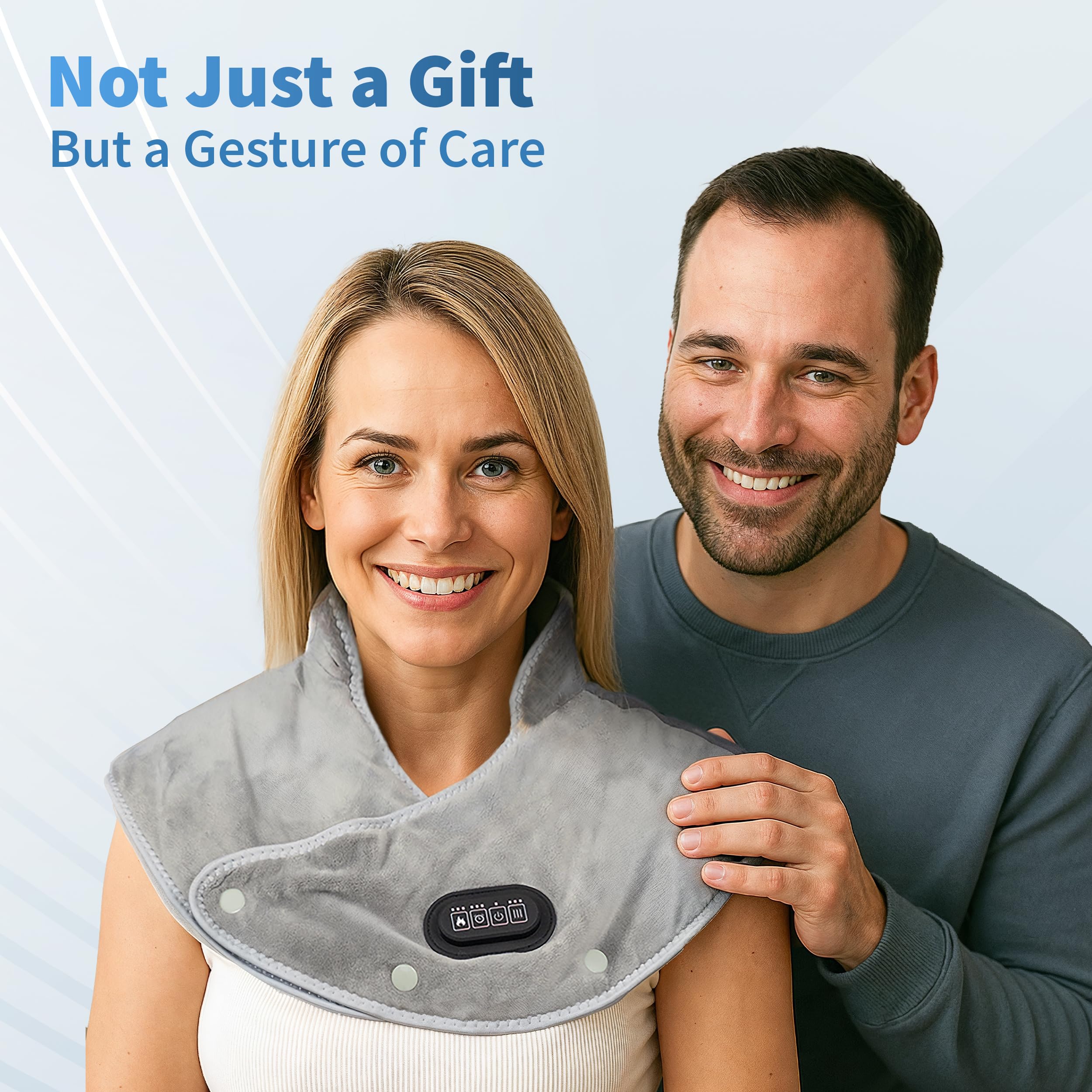 CALLIXE Thera Wrap - Almohadilla térmica inalámbrica para cuello, hombros y espalda superior | Masajeador eléctrico cervical con calor instantáneo y vibración para aliviar el dolor y relajación