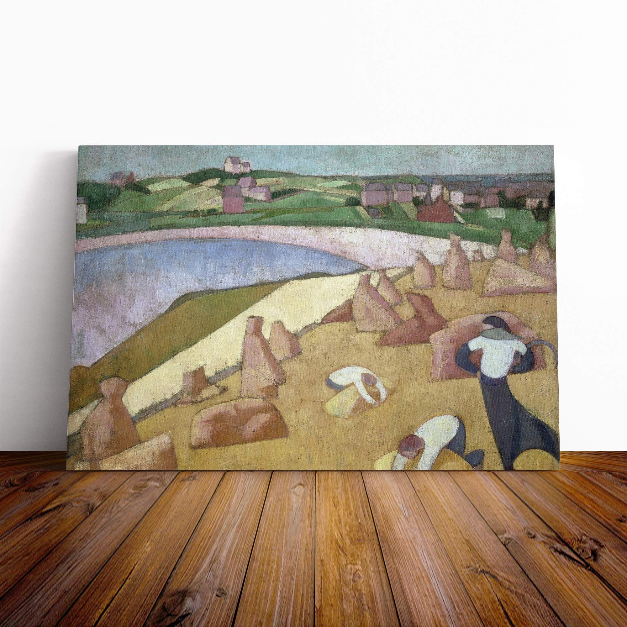 Emile Bernard Harvest by The Sea Canvas Print | Gallery Wrapped 30mm Frame Wall Art | 30x20 inches | Ready to Hang | Modern Seascape Picture | Living Room Bedroom Lounge Office