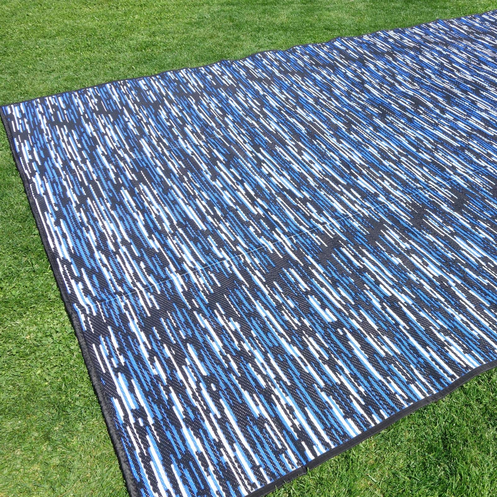 Outdoor Teppich WAVETEX Platin 2,7m x 2m schwarz-blau *** VIELE GRÖSSEN + Farben * 450 g/m² Camping Zeltteppich Vorzelt Garten Spieldecke Wohnwagen Camper