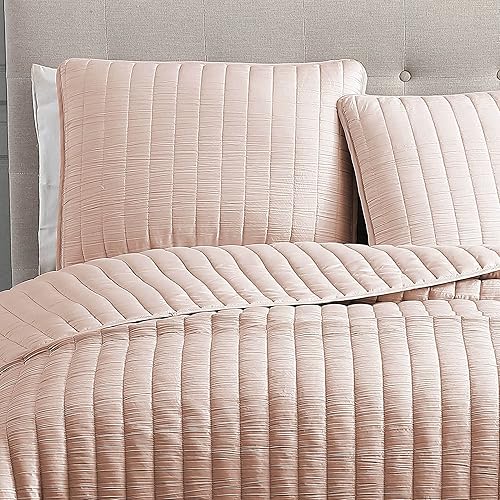 Miniatura 2 de Riverbrook Home Exclusive Quilt Collection - Juego de edredón tamaño Queen, piedra lunar, rubor, juego de 3 piezas