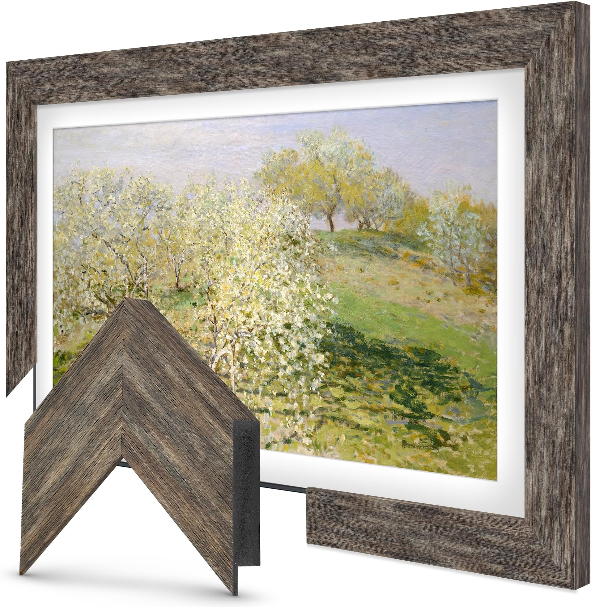 Deco s - Distressed Barnwood Smart Compatible ONLY with Samsung The (65", Fits 2021-2023 )