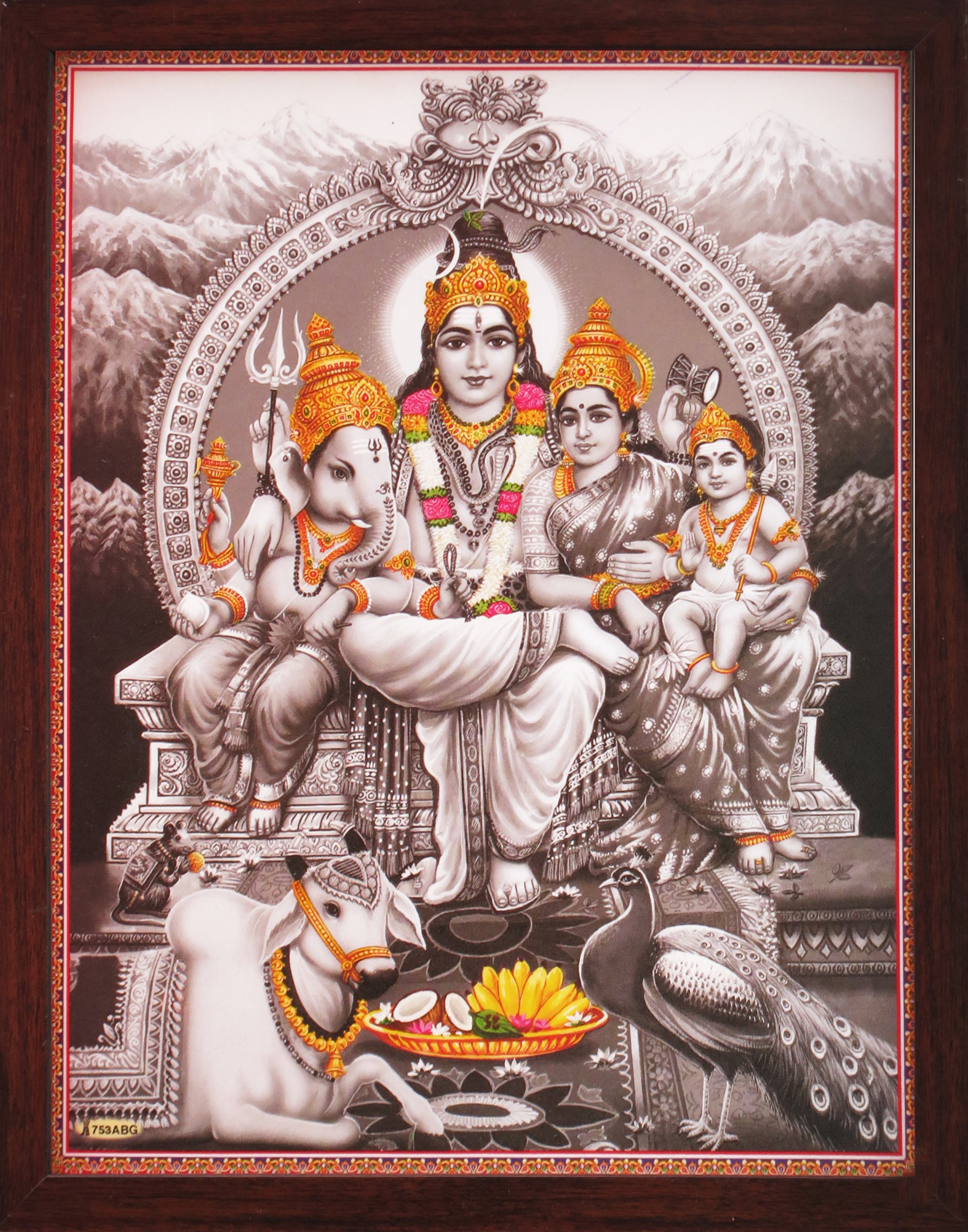 シヴァファミリーポスター額縁付き