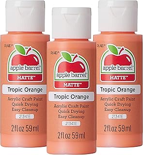 Apple Barrel Acrylic Paint, Tropic Orange (Pack of 3) 2 oz, 21341EA- (Pa...