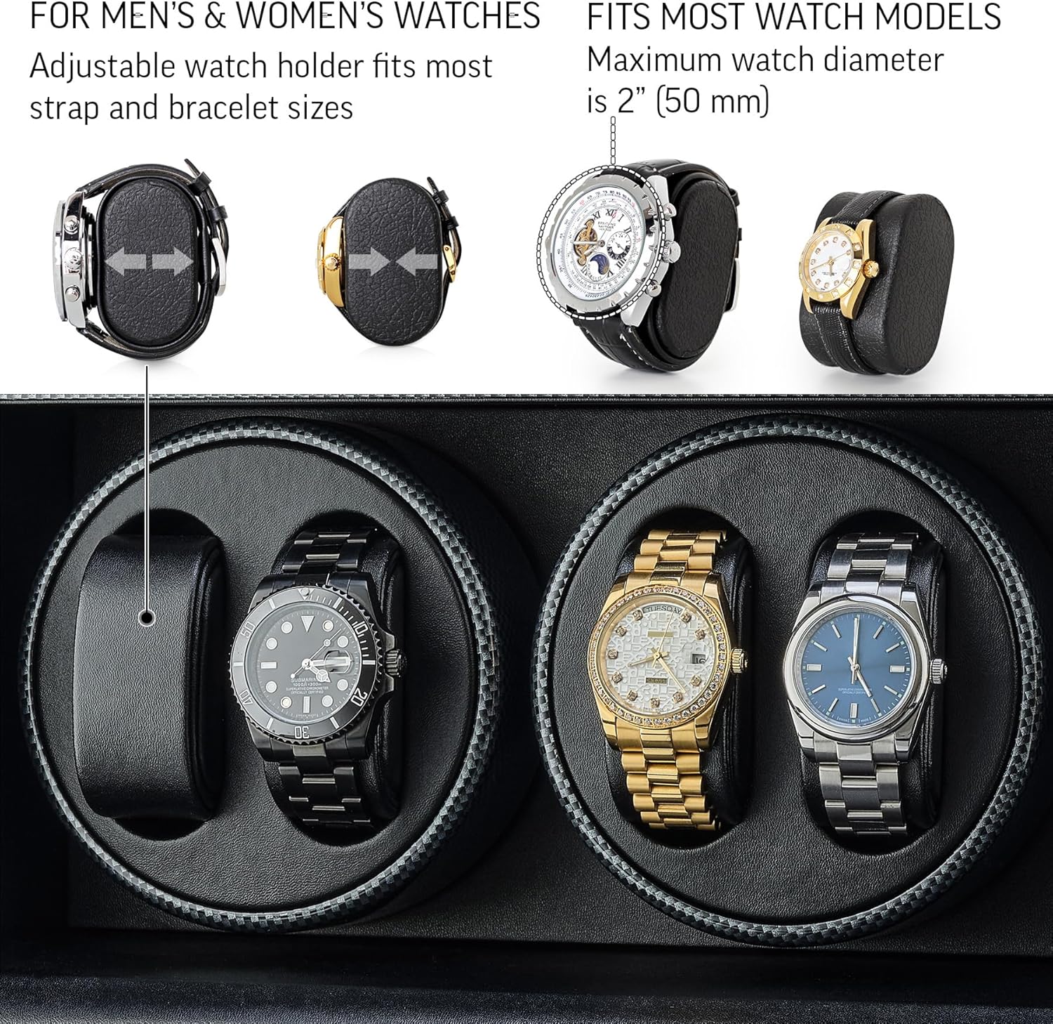 TIMECUBE Watch Winder for 8 Automatic Watches with LED Light and 15 Winding Programs