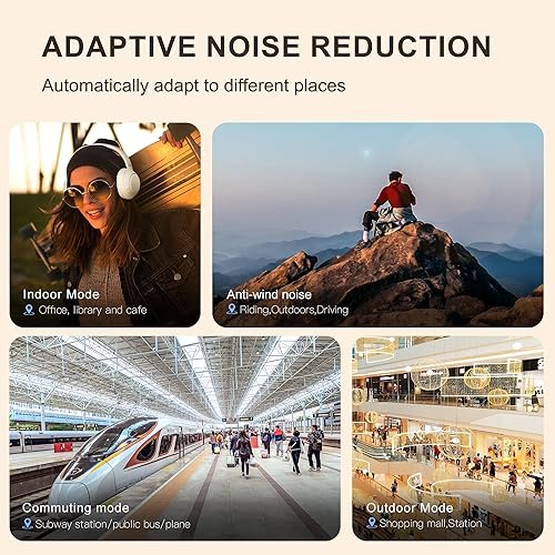 Miniatura 3 de QCY Auriculares Bluetooth H3 ANC sobre la oreja, cancelación activa de ruido Bluetooth 5.4 auriculares con micrófonos, sonido de audio de alta Negro