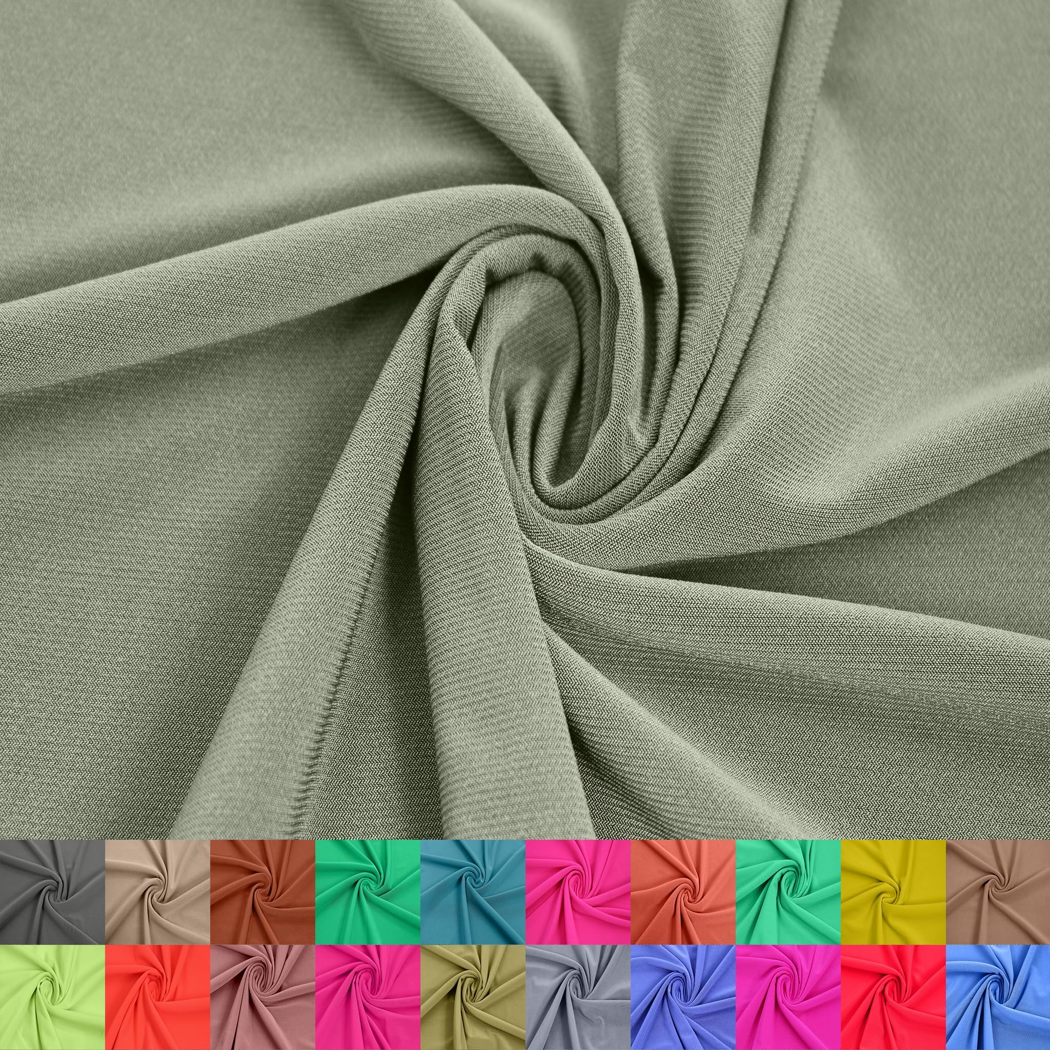 ITY Matte Jersey Knit Fabric - Polyester Spandex 200 GSM Medium Weight 60" Wide - 2-Way Stretch Fabric for Apparel, Dresses, Tops, Sewing & DIY Crafts
