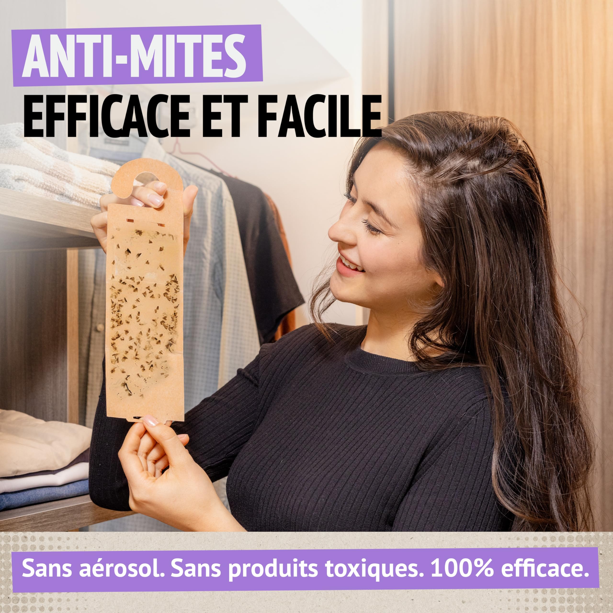 Piège Anti-Mites Textiles Lot de 10 – Anti-Mites Vêtements Penderie – Piège à Phéromones Armoire