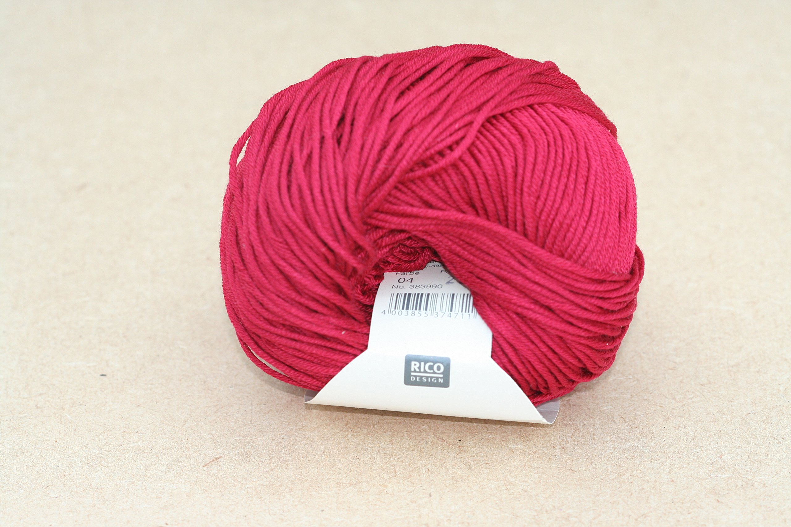 Rico Design Essentials Doppelt Gestricktes Garn – 100% Baumwolle, In Jadegrün, Für Nadelstärke 3,5–4 Mm
