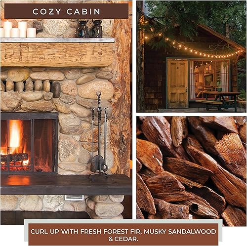 Miniatura 3 de A Cheerful Giver - Vela perfumada en tarro de vidrio Cozy Cabin (6 onzas) con tapa y fragancia fiel a la vida, fabricada en Estados Unidos