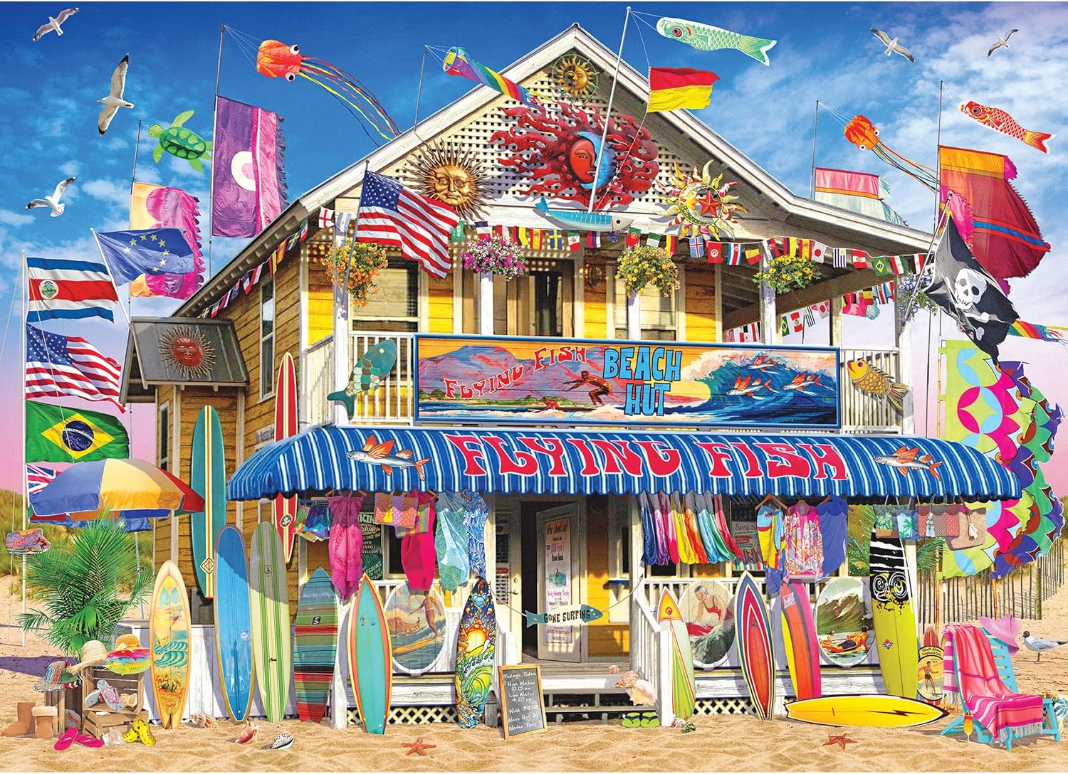 RoseArt - Kodak Premium - Surf Shack - 1000 Piece Jigsaw Puzzle for Adults