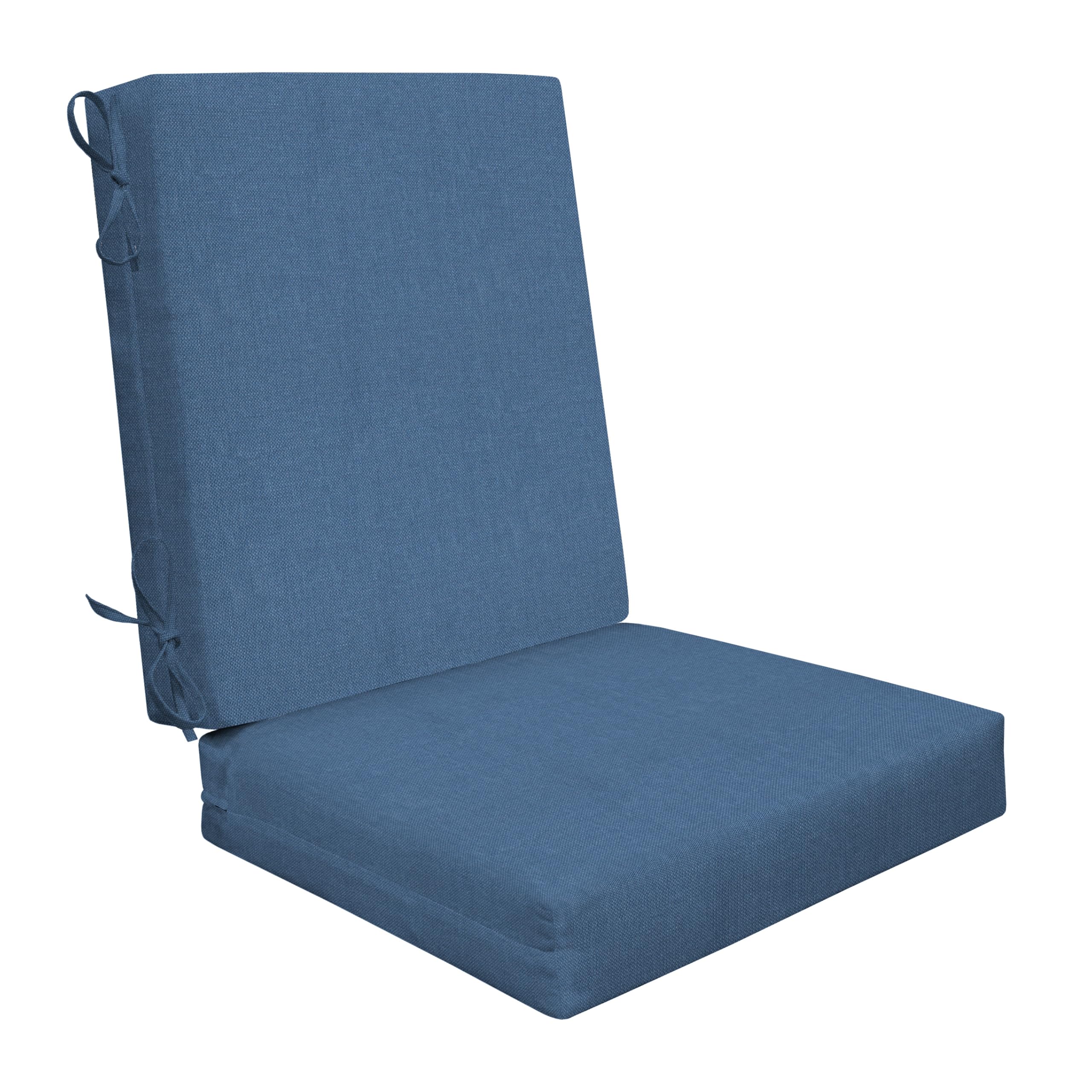 Honeycomb Indoor/Outdoor Textured Solid Pacific Blue Highback Dining Chair Cushion: Recycled Polyester Fill, Weather Resistant Patio Cushions: 21" W x 42" L x 4" T, 1 Count (Pack of 1)